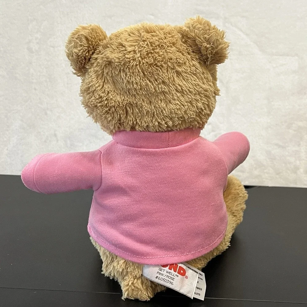 Gund Brown Teddy Bear Pink GET WELL Shirt Gift